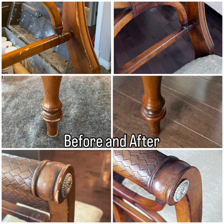 before and after chair touch up